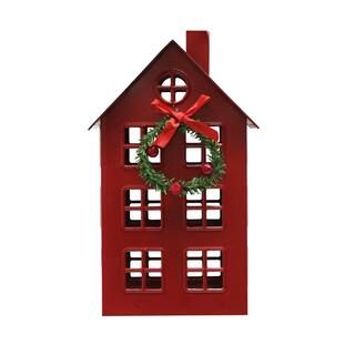 10" Red House With Wreath Tabletop Decoration by Ashland® | Michaels Stores