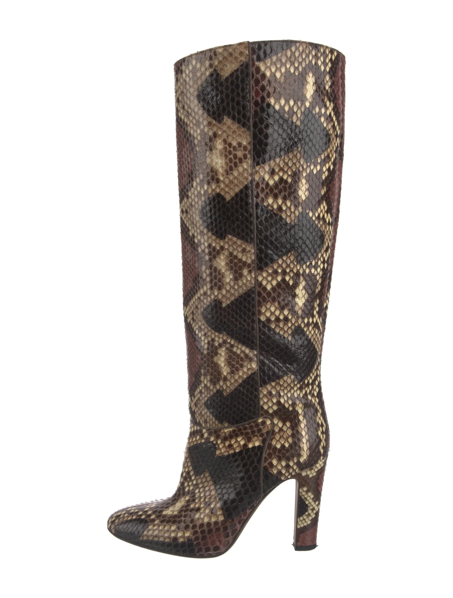 Snakeskin Animal Print Boots | The RealReal