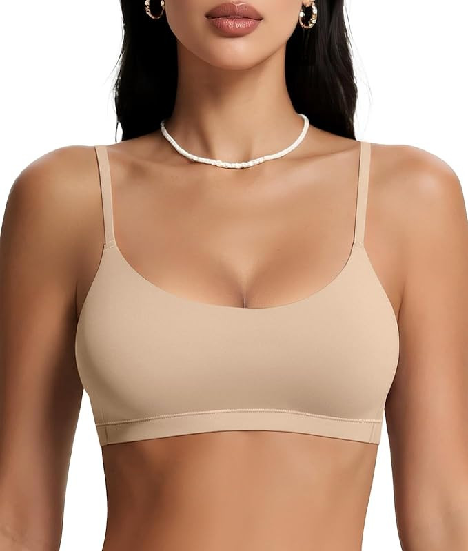 OEAK Womens Comfortable Bras No Underwire Cami Bra Seamless Unlined Bralettes Scoop Neck Unpadded... | Amazon (US)