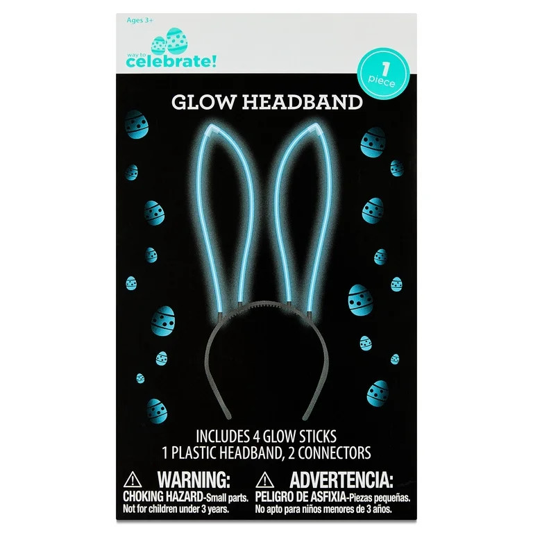 Bunny Ears Glow Headband, Blue, Easter by Way To Celebrate | Walmart (US)