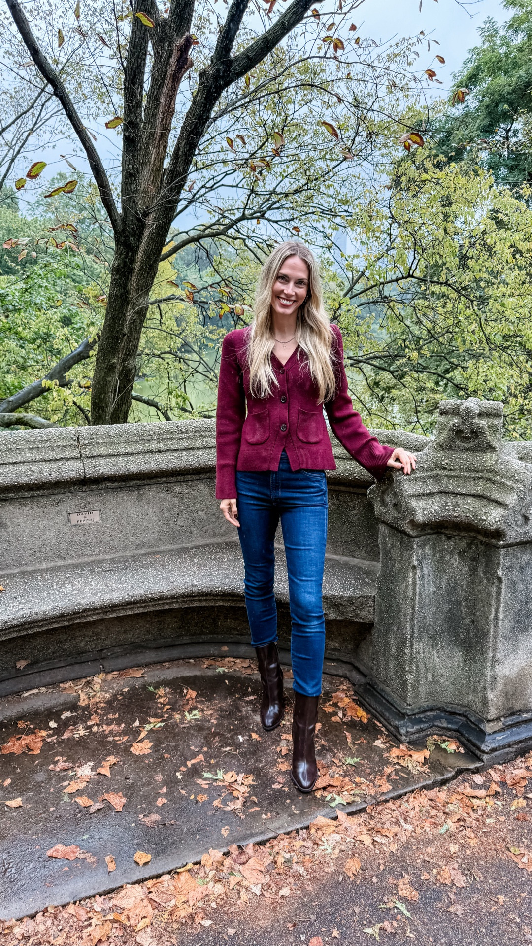 What I wore for family pictures this year! We went with a burgundy and navy color palette 🍂

I’m wearing an xs in the sweater. If you have a small bust, I recommend sizing down. Otherwise go with your normal size. 

I’m wearing 25 in the jeans. They are stretchy, perfect skinny jean to wear with boots, and a great classic dark blue wash. 

The boots are Zara, but linking similar options .

#LTKSeasonal #LTKFindsUnder100 #LTKFamily