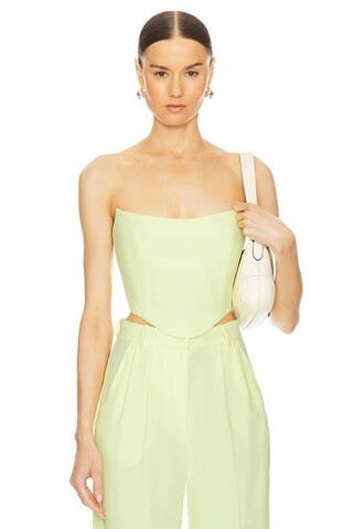 Sabine Crop Top in Butter | Revolve Clothing (Global)