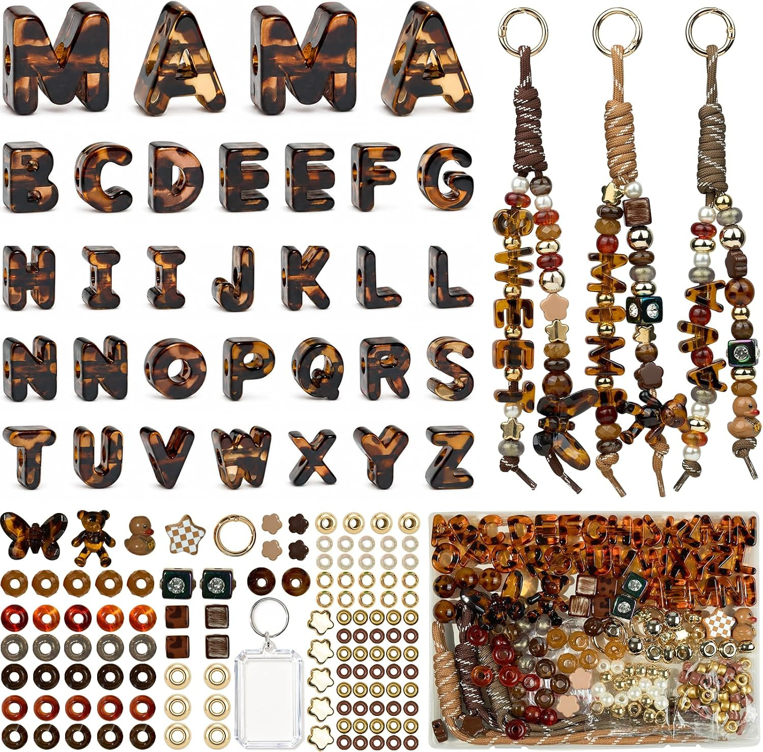DualCozy Chunky Bubble Letter Beads Kit, Keychains Bag Charms Making kit | Amazon (US)