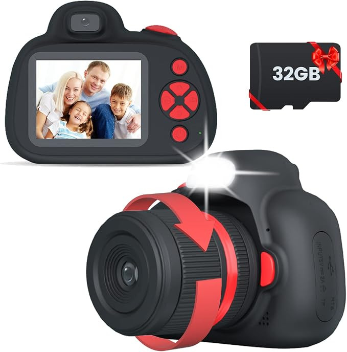 Kids Camera, Digital Camera for Kids 3-8 Year Old, Birthday, Toys for Girls, 2.4" IPS Screen, Vid... | Amazon (US)