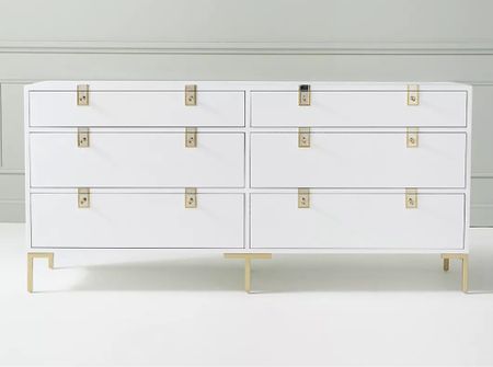 White dresser with brass knobs and details, bedroom furniture, 

#LTKMostLoved #LTKfamily #LTKhome