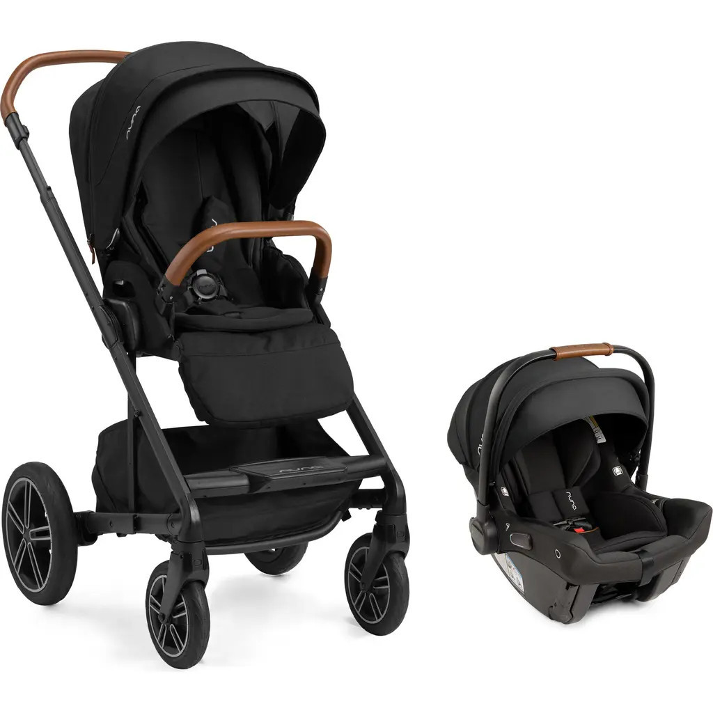Nuna PIPA urbn™ infant car seat & MIXX™ next Stroller Travel System in Caviar/cognac at Nordstrom | Nordstrom