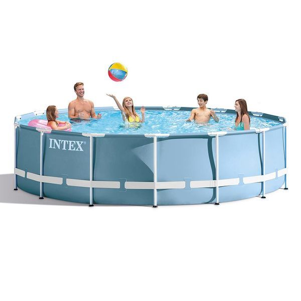 Intex 15 ft. x 48 in. Prism Frame Swimming Pool with 1,000 GPH Filter Pump | Bed Bath & Beyond