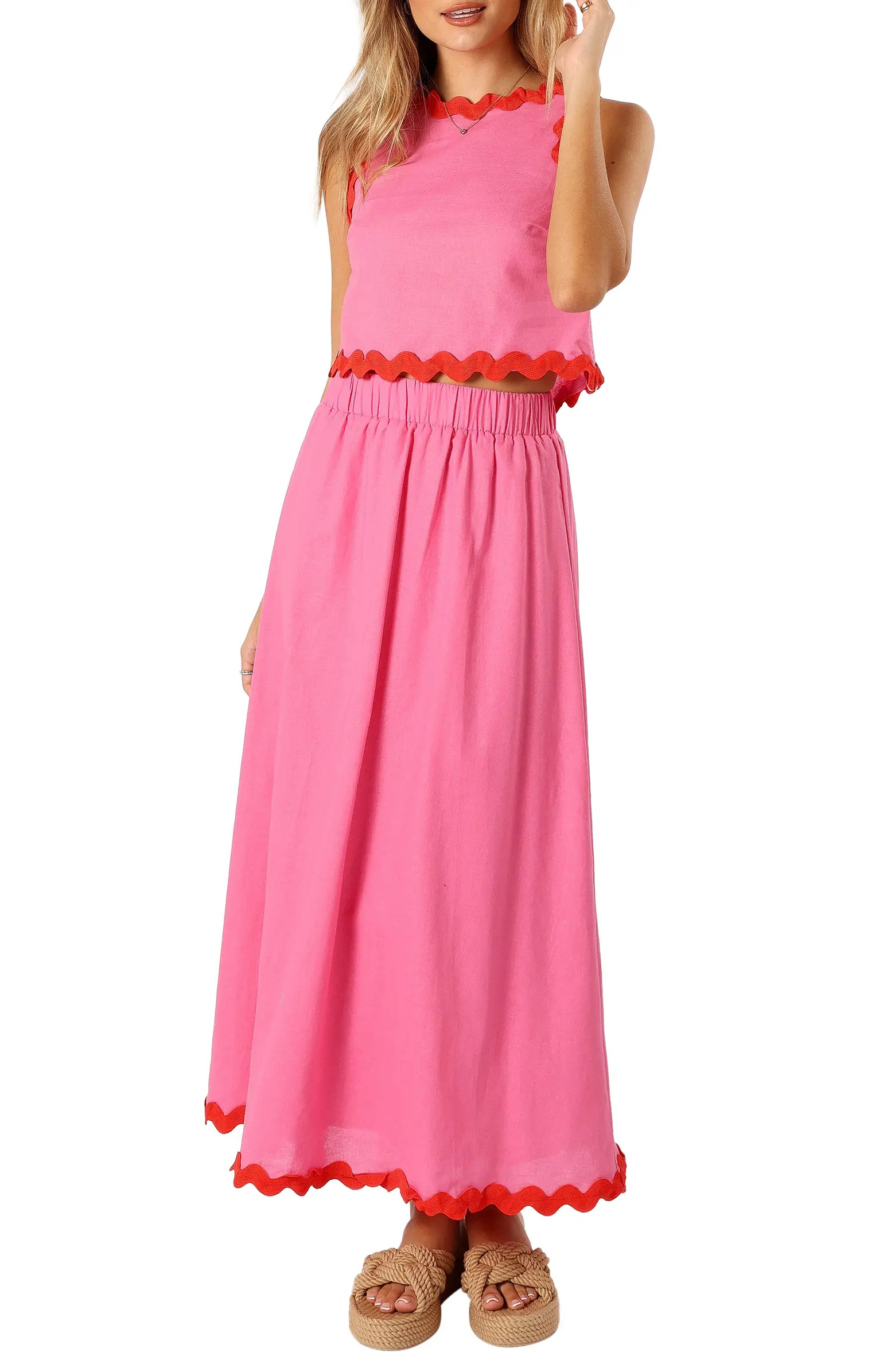 Chrissy Sleeveless Cotton Top & Maxi Skirt | Nordstrom