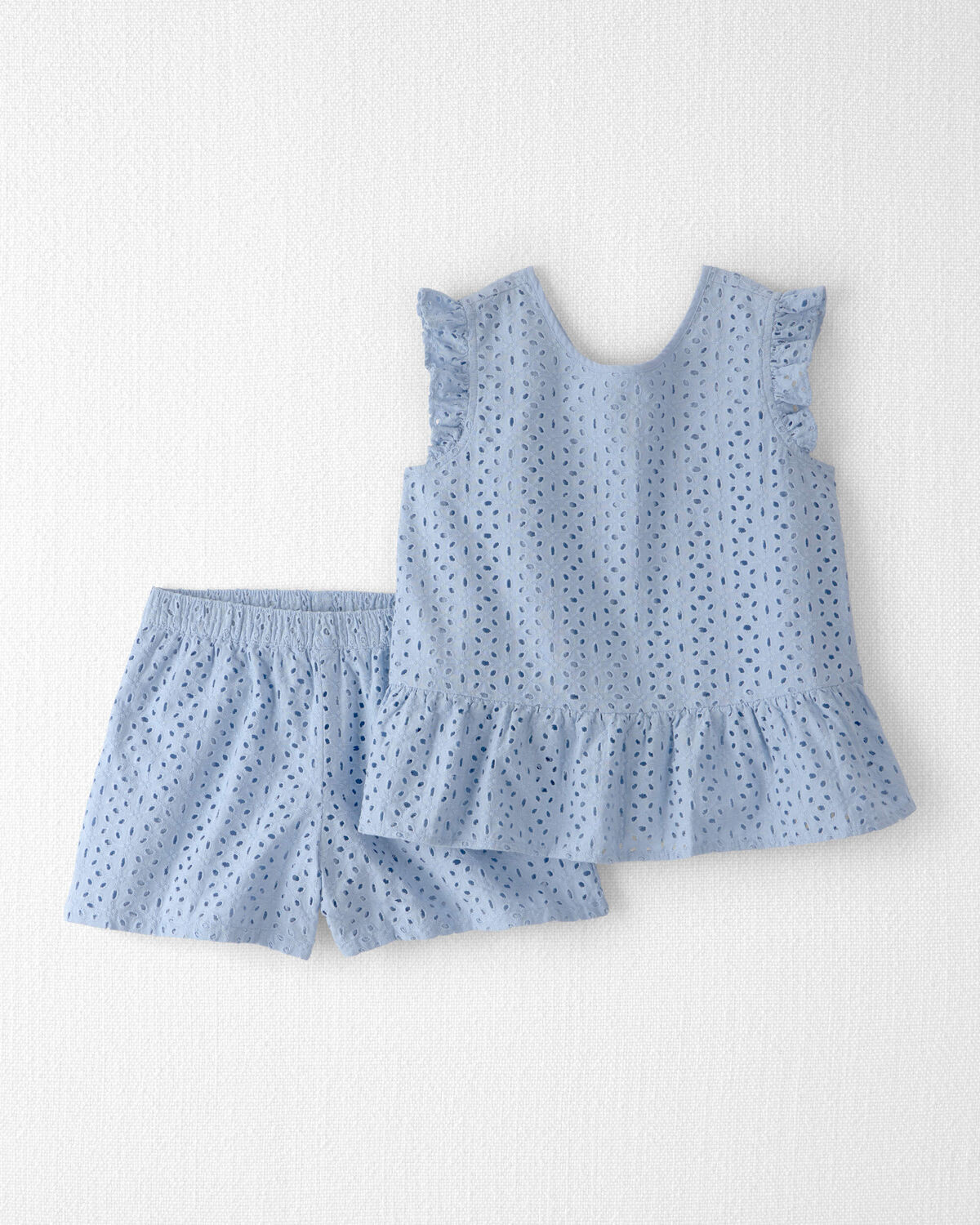 Girls 2-Piece Organic Cotton Eyelet Top & Short Set | Carter's Inc