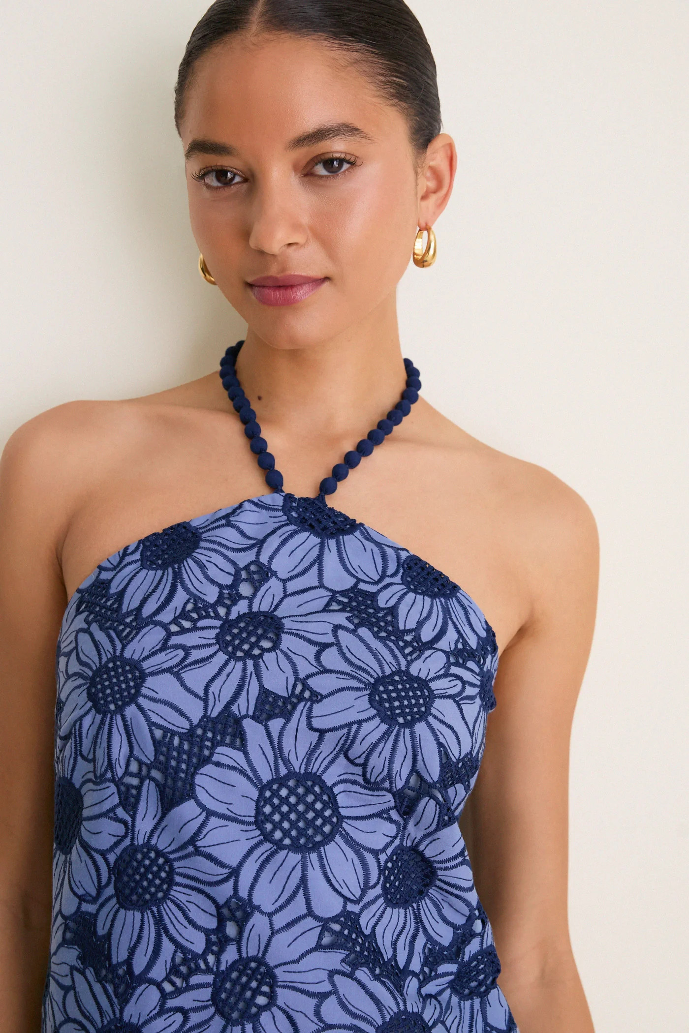 Navy & Slate Sunflower Eyelet Helen Mini Dress | Tuckernuck (US)