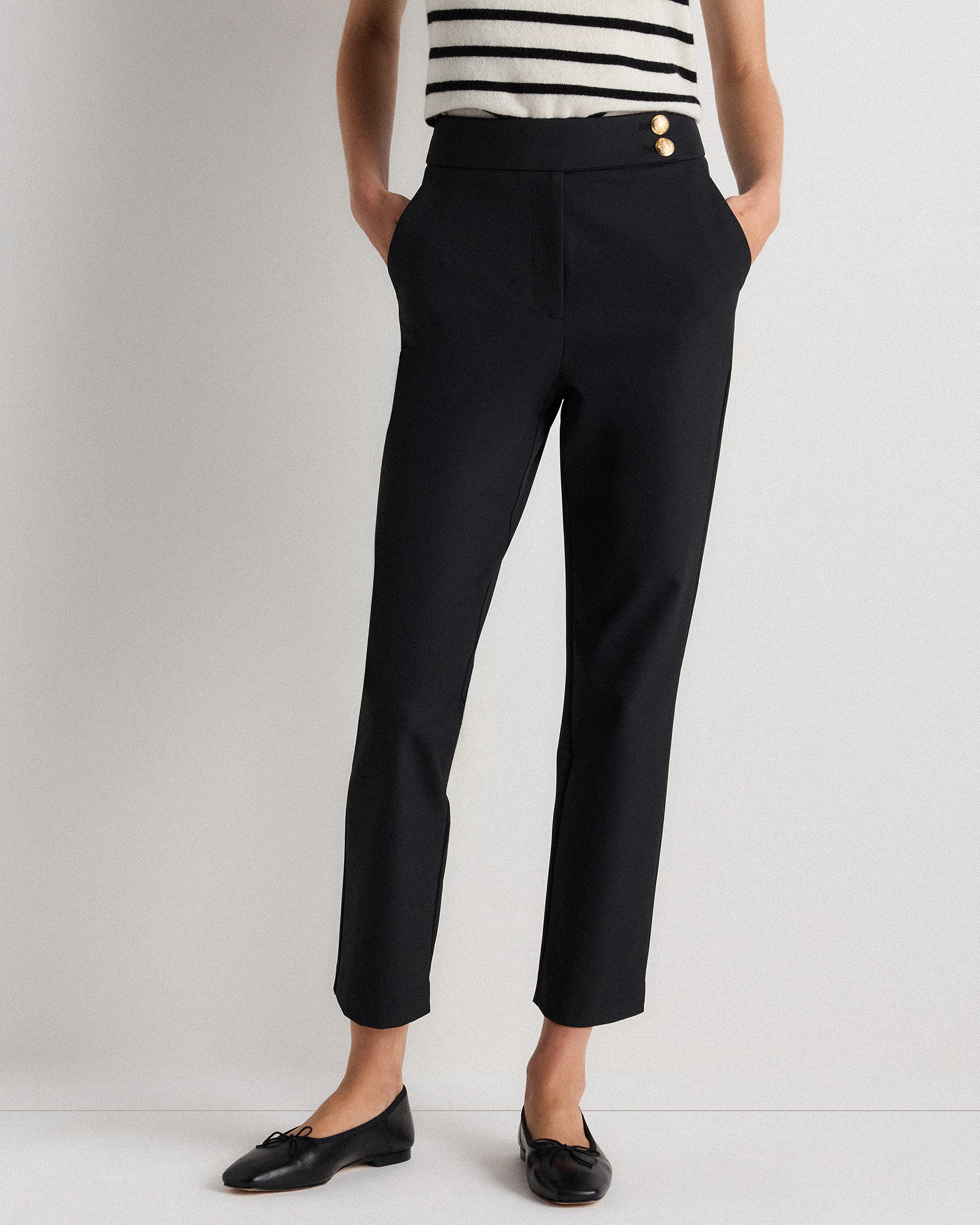 Quince | Women's Scuba Slim Ankle Pants in Navy, Size 2, Nylon | Quince
