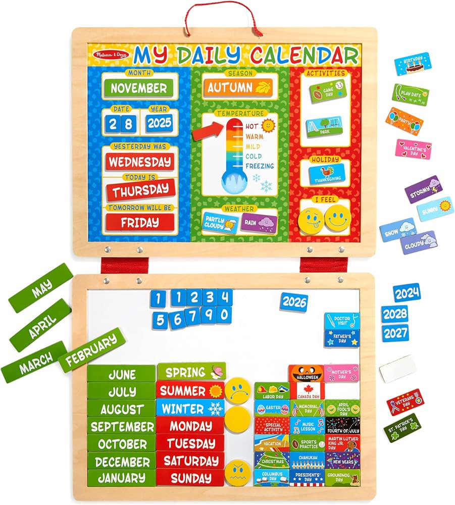 Melissa & Doug My First Daily Magnetic Calendar - Activities Calendar For Kids, Weather And Seaso... | Amazon (US)