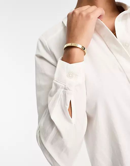 ASOS DESIGN organic cotton mini shirt dress in white | ASOS (Global)