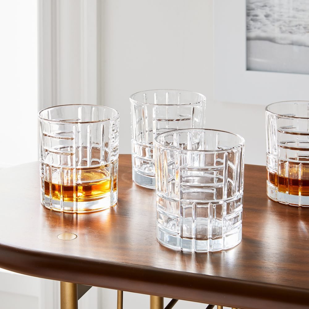 Cut Glass Mosaic Double Old Fashioned, Set of 4 | West Elm (US)