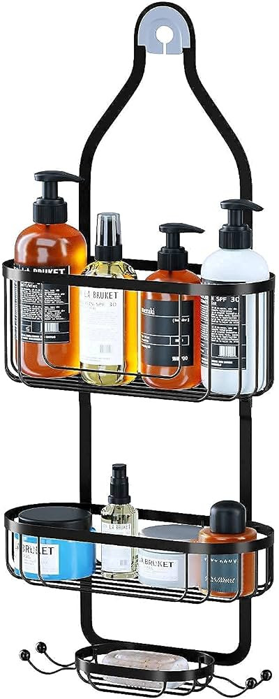 Kadolina Bathroom Hanging Shower Organizer, Over Head Shower Caddy Shower Storage Rack Basket wit... | Amazon (US)