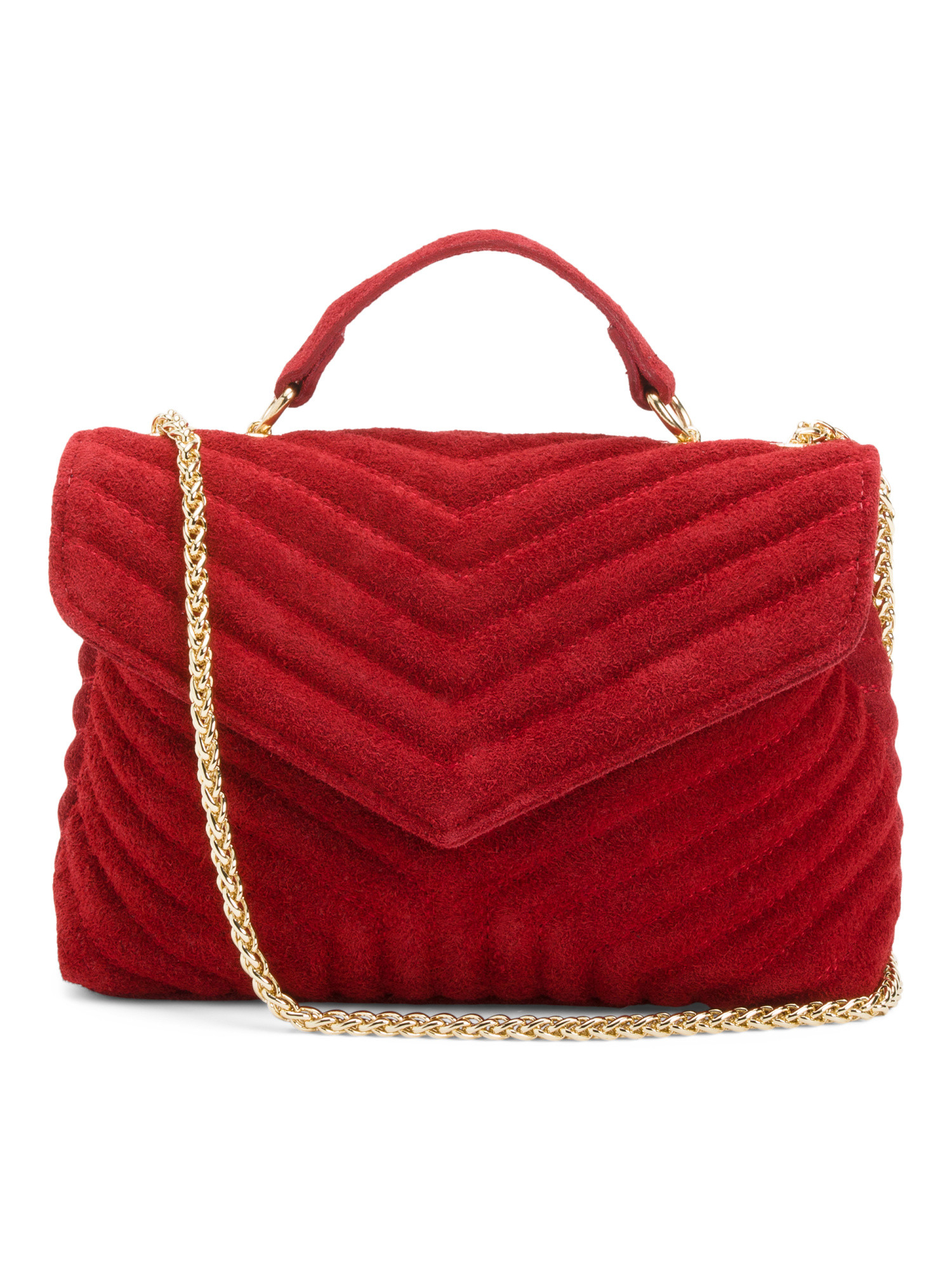 Made In Italy Suede Quilted Shoulder Bag | TJ Maxx