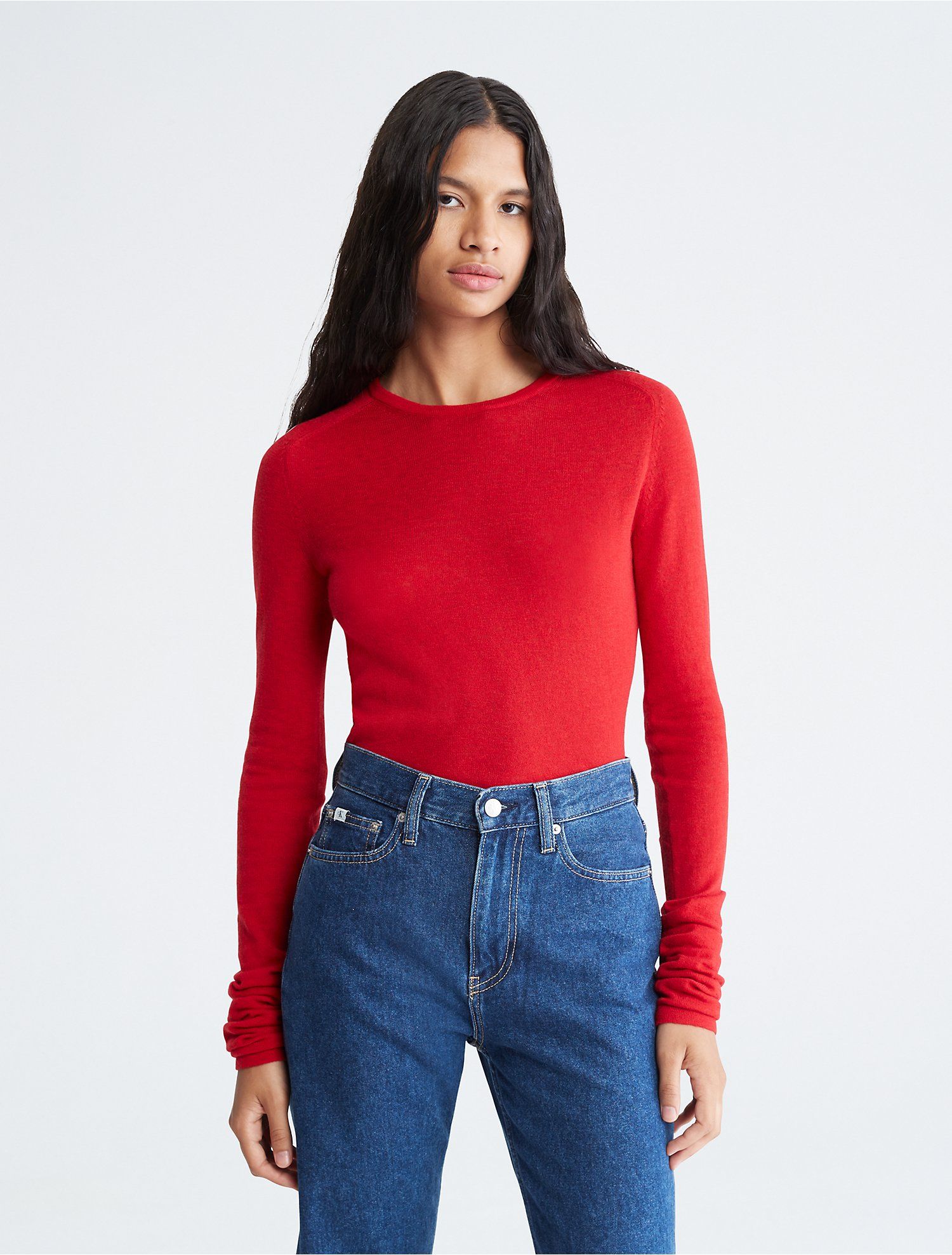 Uplift Merino Wool Blend Crewneck Sweater | Calvin Klein | Calvin Klein (US)