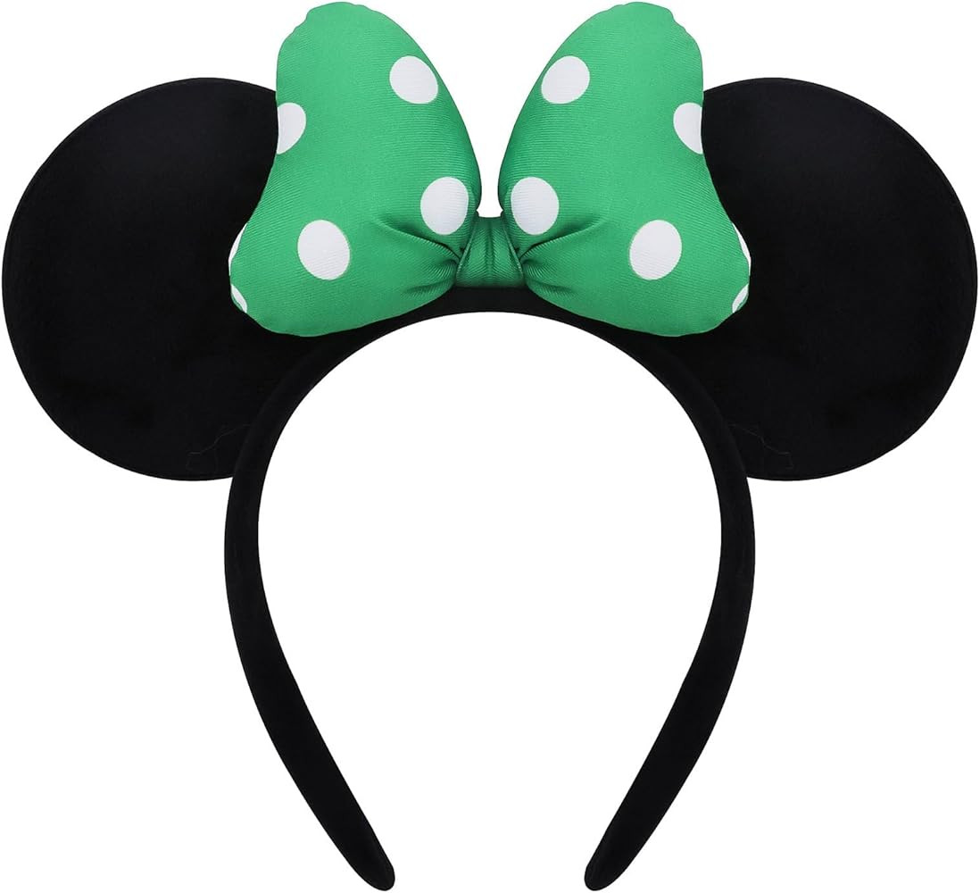 Handmade Mouse Ears Headband for Women and Girls, Polka Dot Bow Minnie Ears Costume Accessories | Amazon (US)