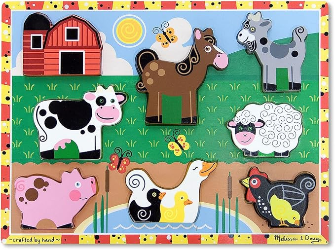 Melissa & Doug Farm Wooden Chunky Puzzle (8 pcs) | Amazon (US)