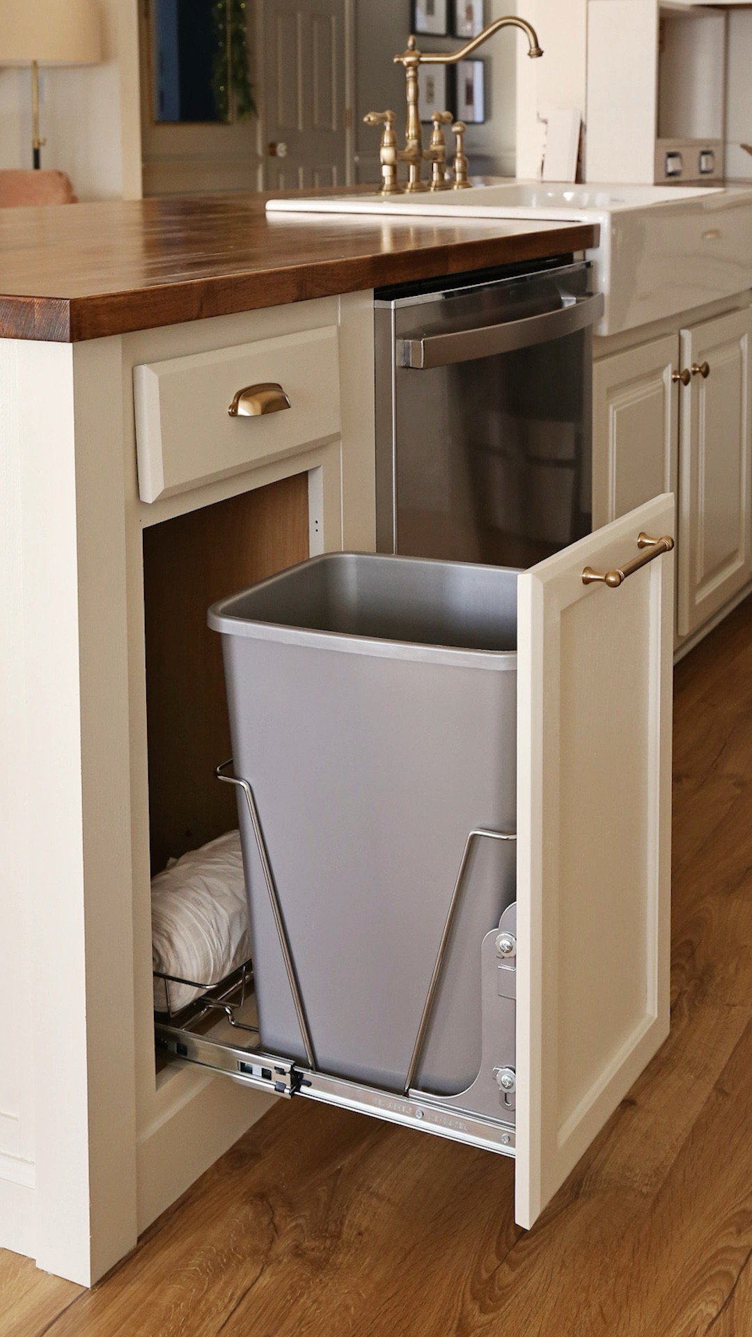 Pull out trash can cabinets from @Wayfair #WayfairPartner #Ad #PaidLink 

Add kitchen organization with a DIY trash can cabinet with either two trash cans or one trash can.

#LTKHome