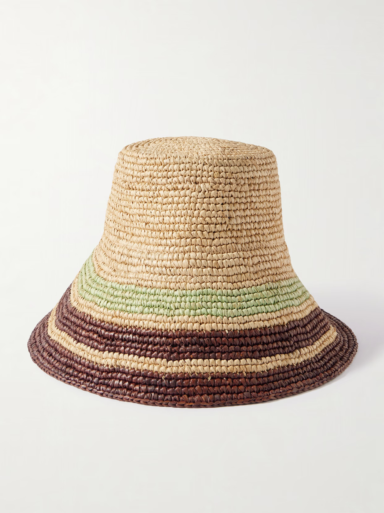 Zimmermann - Striped Raffia Bucket Hat - Neutrals | NET-A-PORTER (US)