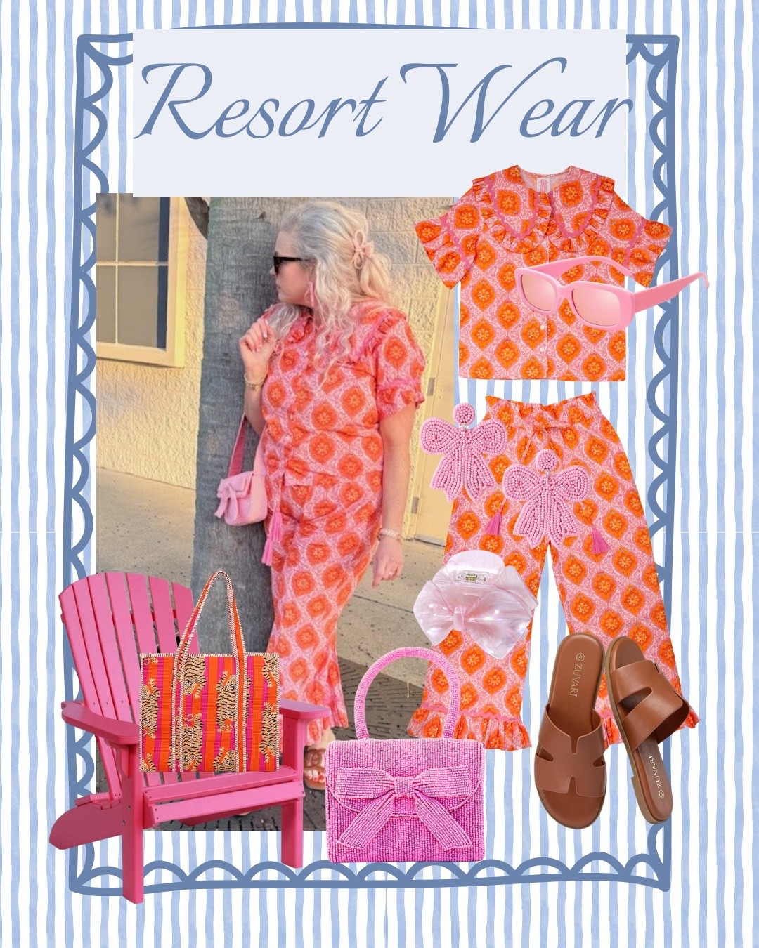 Comment “RESORT” and I’ll send you the links to this outfit 🌴☀️

Such a fun resort wear set for your next beach vacation, tropical getaway, cruise, or summer travel day. This colorful matching set is lightweight, breezy, and perfect for walking around a beach town, brunch by the water, shopping on vacation, or sunset dinners at the resort. I paired it with neutral slide sandals, a pink statement bag, oversized sunglasses, and fun beaded accessories for an easy coastal chic vacation outfit.

If you’re planning a spring break trip, girls getaway, cruise vacation, or tropical resort trip, this kind of matching set outfit is perfect because it’s comfortable, stylish, packable, and effortless to wear. Save this for vacation outfit ideas, resort wear inspiration, and colorful summer outfit styling. ✨🌊✈️

#LTKspringtrends #LTKTravel #LTKspring