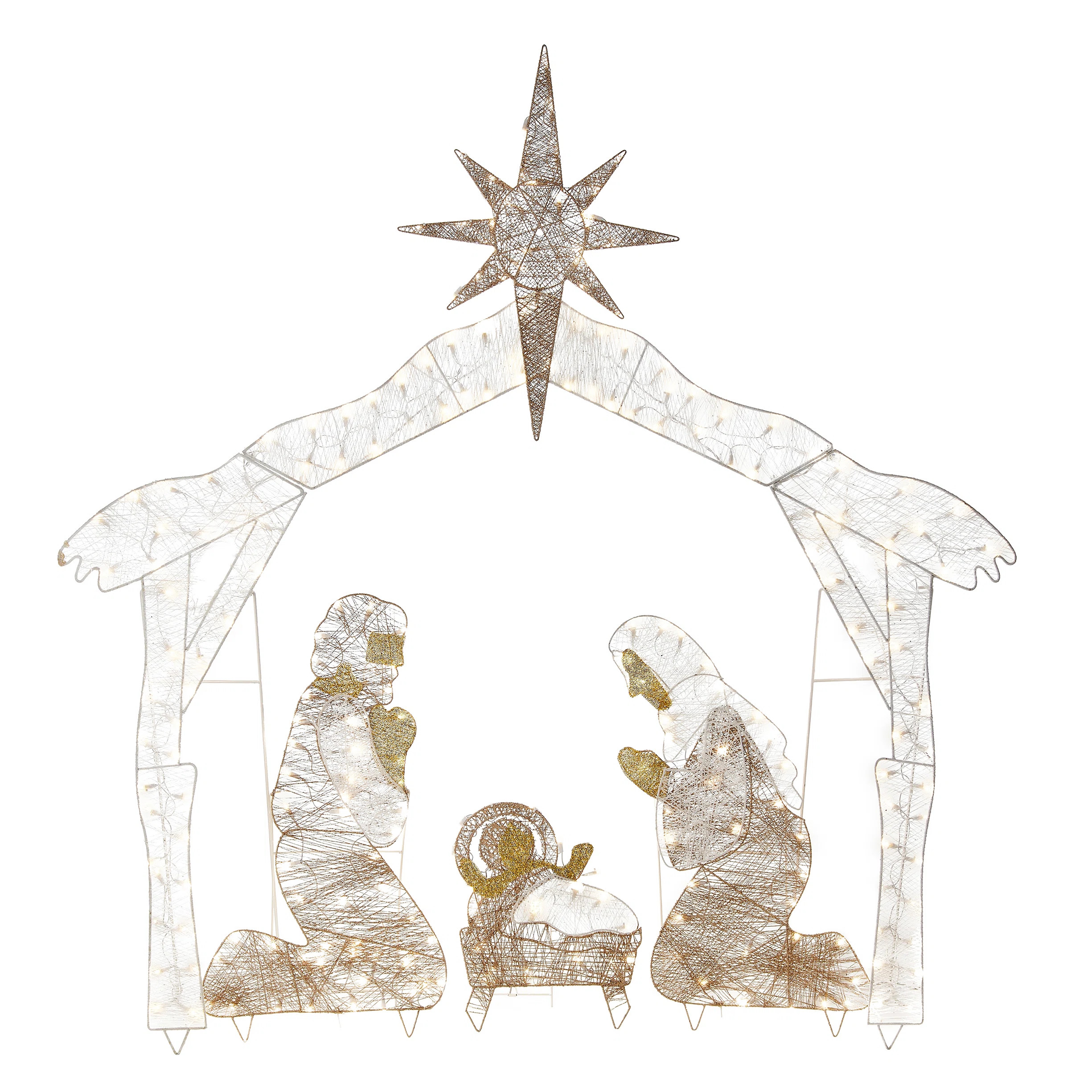 The Holiday Aisle® 72 in. Nativity Scene with LED Lights & Reviews | Wayfair | Wayfair North America