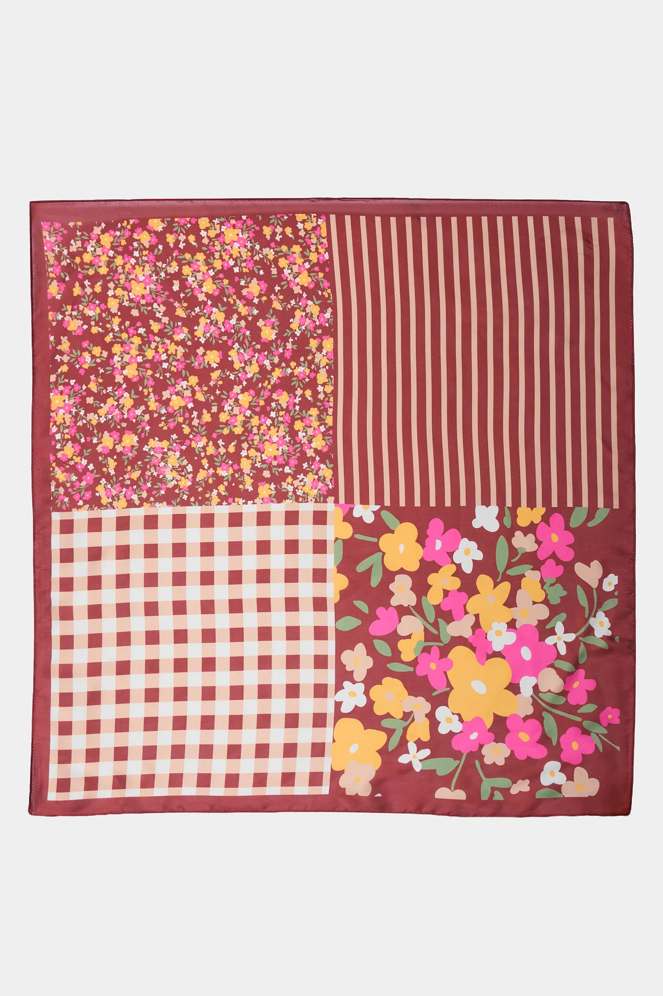 Brown Mixed Print Scarf | Avara