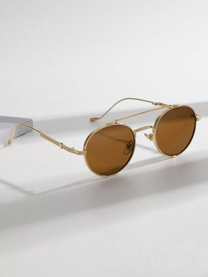 Double Beam Round Sunglasses | SHEIN