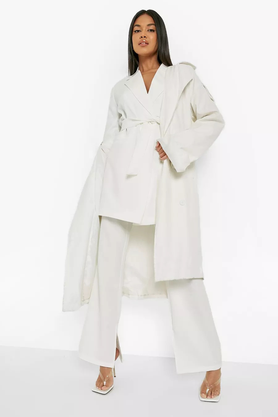 Asymmetric Belted Tailored Longline Blazer | Boohoo.com (US & CA)