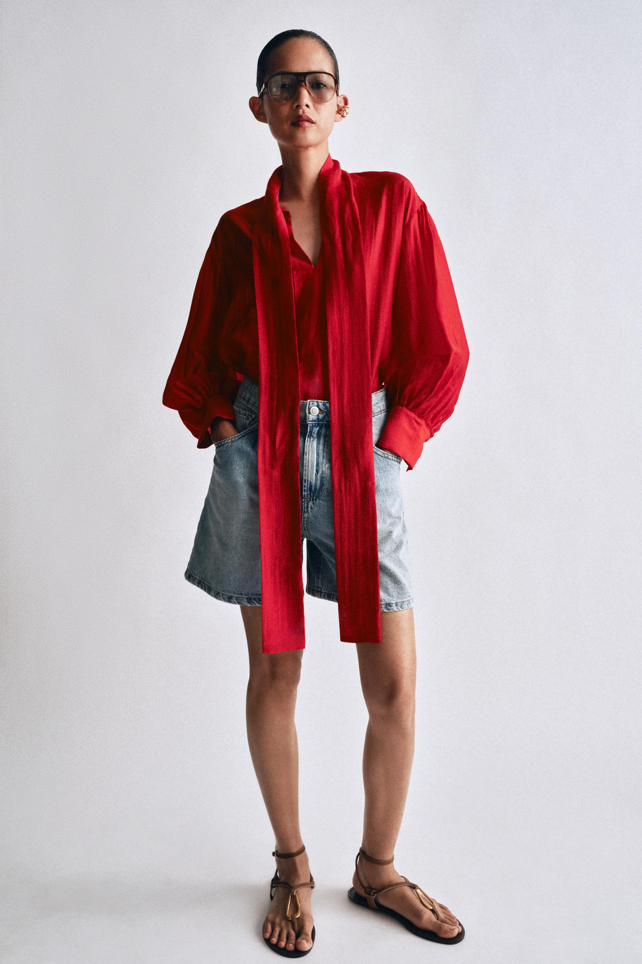 ZW COLLECTION HIGH-WAIST DENIM SHORTS | Zara UK