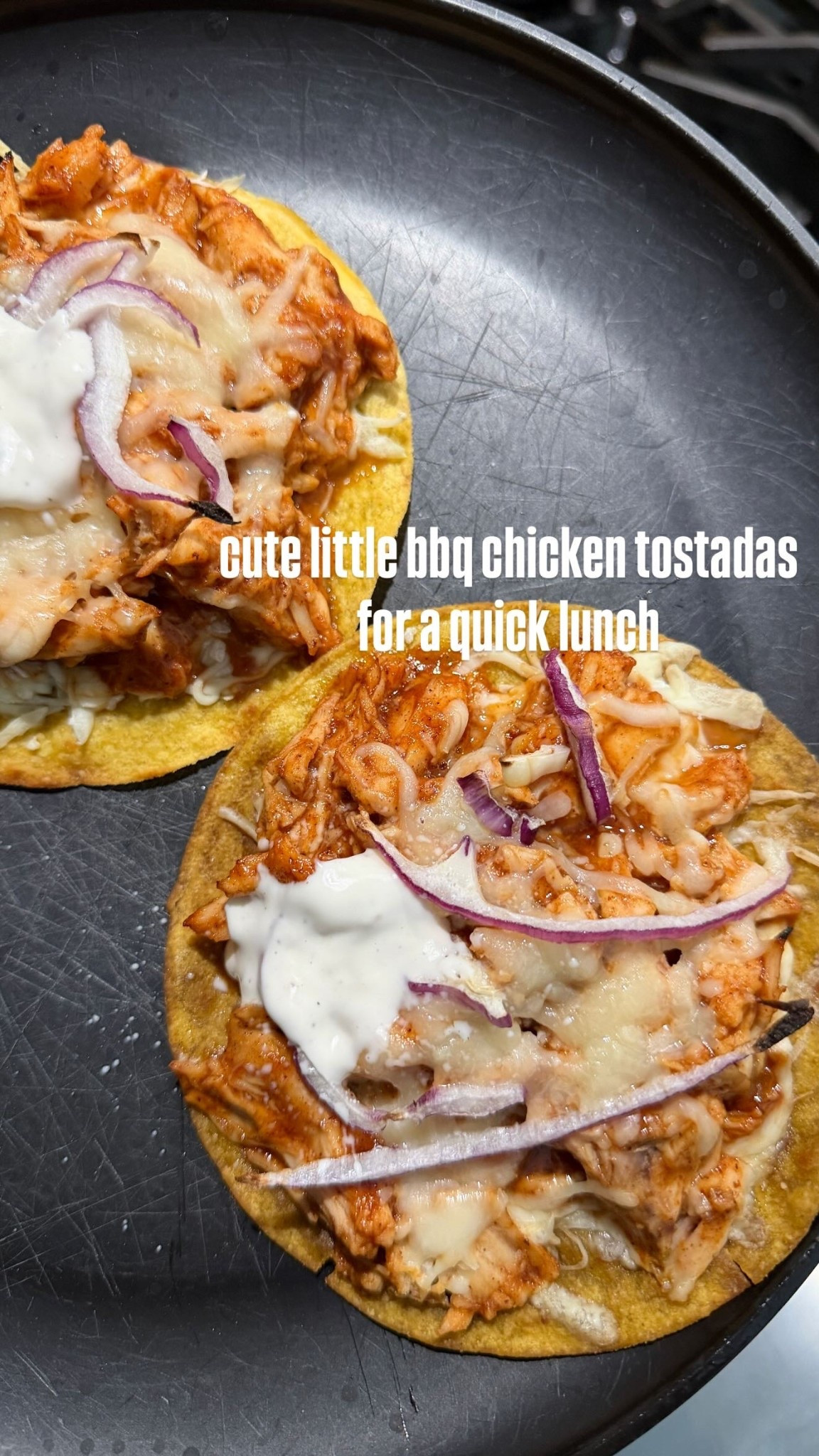 cute little bbq chicken tostadas for a quick lunch

#LTKfoodie