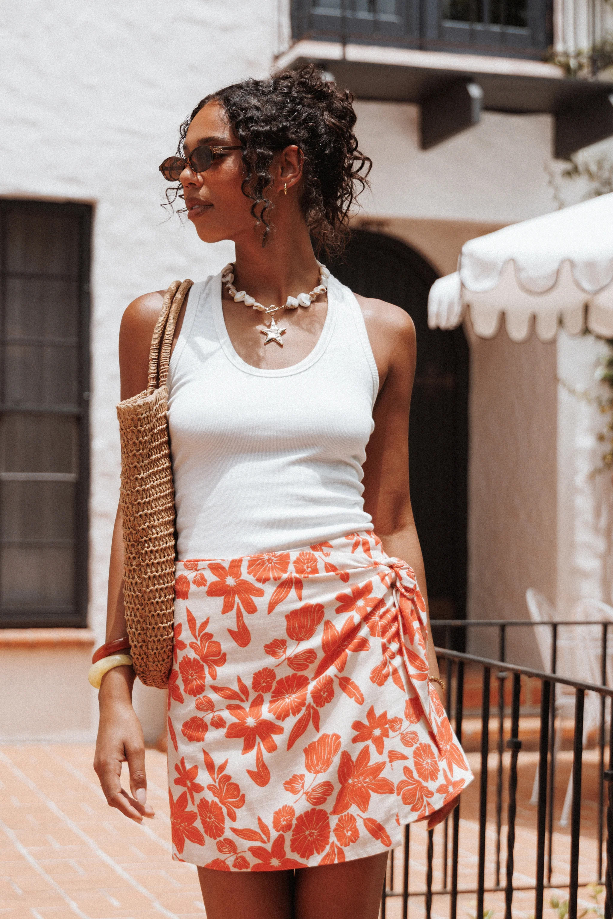 Miles Racerback Rib Knit Tank Top - White | Petal & Pup (US)