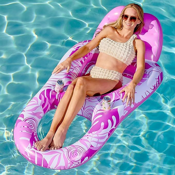 Sloosh Inflatable Pool Floats Lounger Adult, Pool Float Lounge Raft Floaties Water Floating Recli... | Amazon (US)