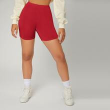 Solid High Waist Cycling Shorts | SHEIN