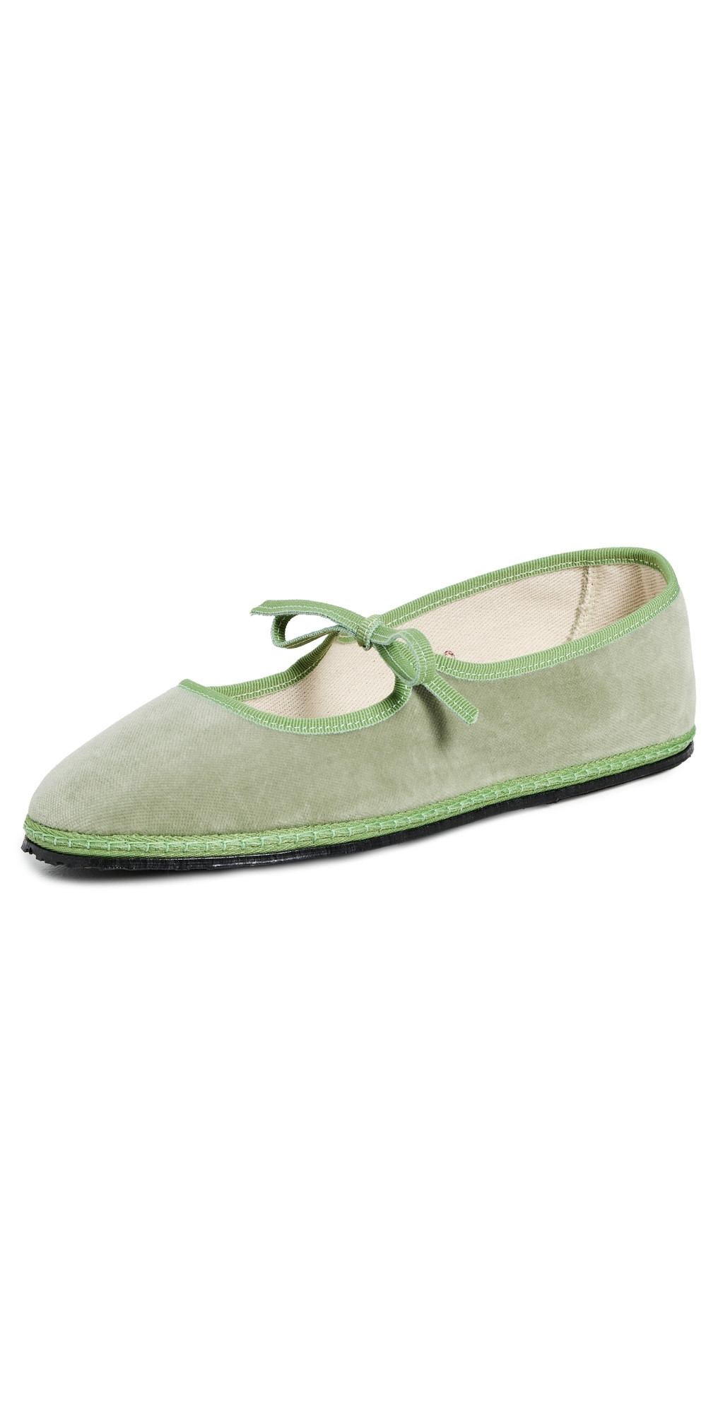 ViBi VENEZiA Mary Jane Velvet Brigitte Flats Salvia 39 | Shopbop