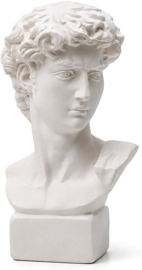 Resin Bust Statue 2.76 Inch Plaster Figurines Mini Home Decoration Sculpture White for Art Hobbyi... | Amazon (US)