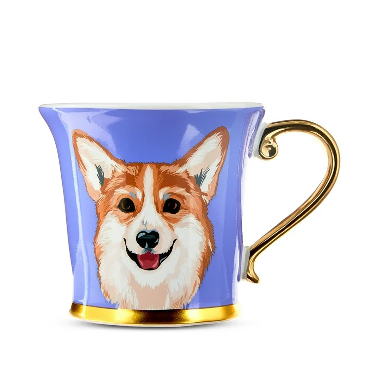 Bridgerton Newton Ceramic Mug Purple & Gold Corgi by Ruz | Walmart (US)