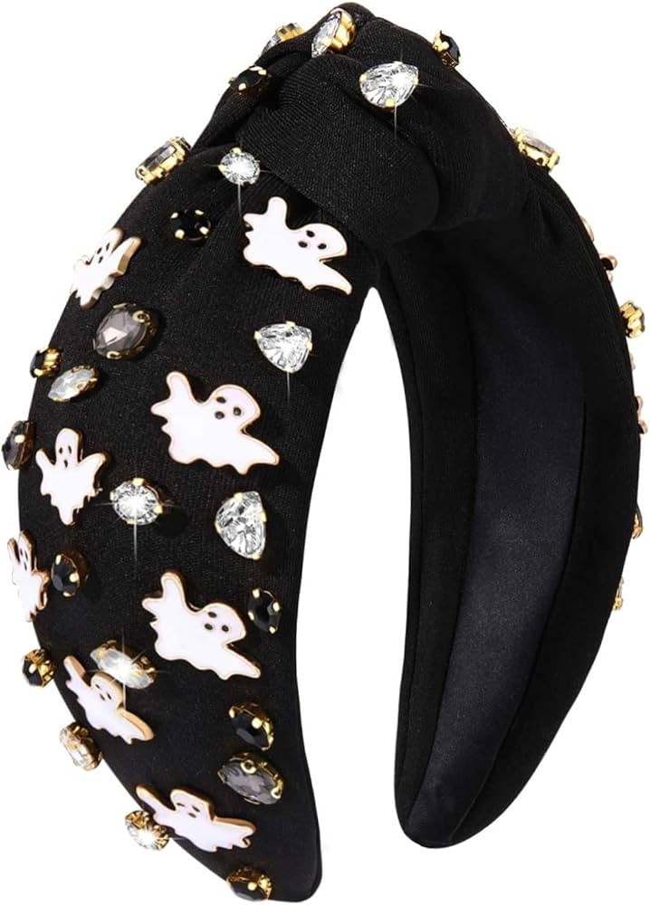 YAHPERN Halloween Headband for Women Spooky Pumpkin Spider Ghost Headband Jeweled Rhinestone Crys... | Amazon (US)