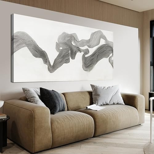 Abstract Wall Art Decor Wall Art Pictures for Living Room Abstract Canvas Art Wall Decor Gray White Wall Art Prints Artwork for Walls Modern Minimalist Wall Art Decorations Home Office Decor 20" X 40" | Amazon (US)