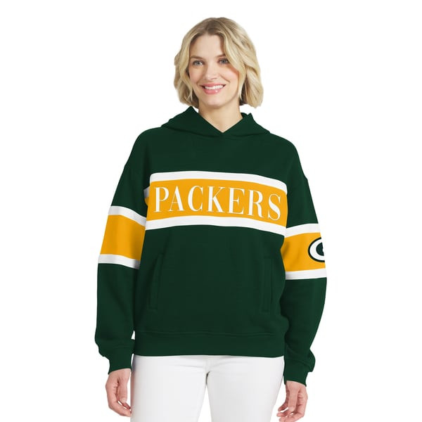 Green Bay Packers WEAR by Erin Andrews Women's Stripe Hoodie - Green | Fanatics