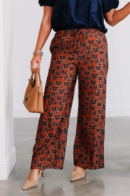 Have It All Brown Flowy Long Pant Brown / Large | The Willow Tree