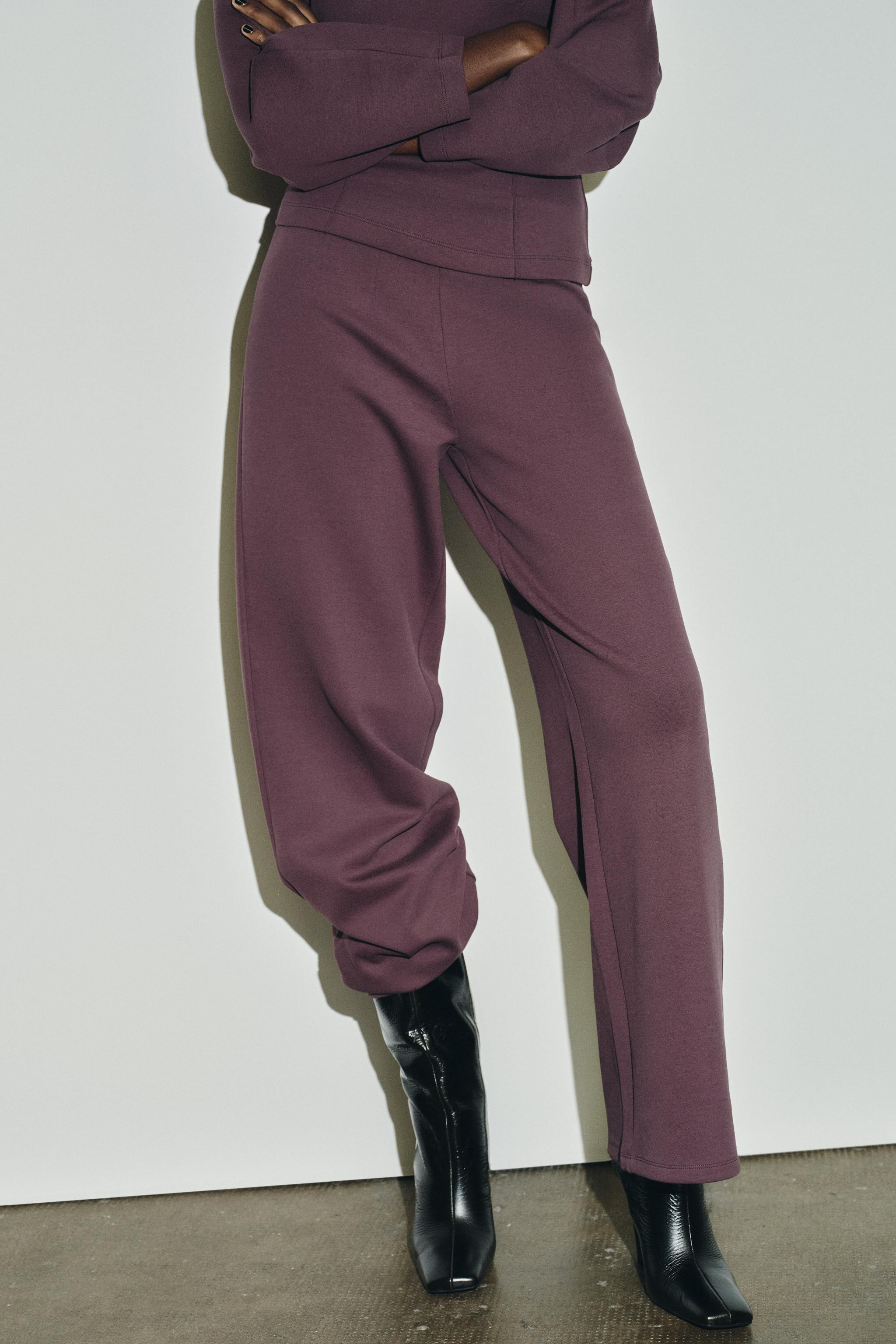 INTERLOCK WIDE-LEG TROUSERS | Zara UK