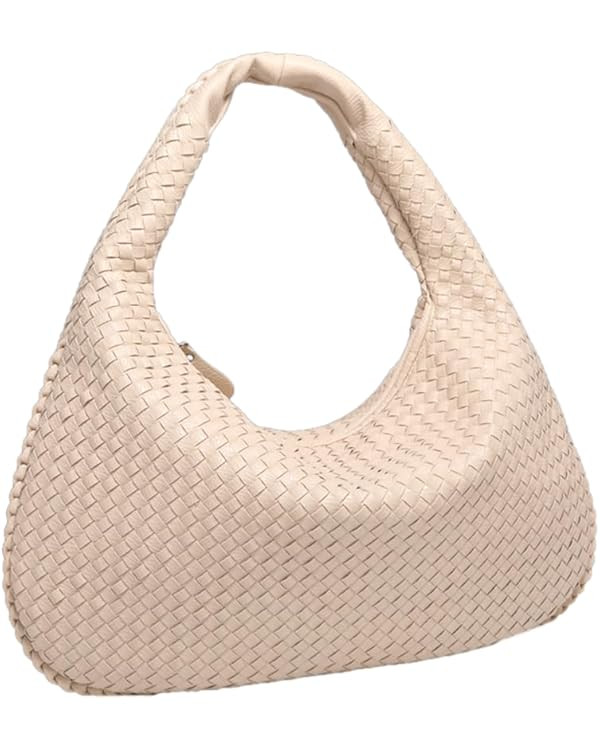 Women Woven Vegan Leather Handbag Retro Top-handle Shoulder Bag Handmade Tote Bag Dumpling Purse ... | Amazon (US)