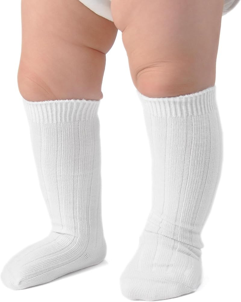EPEIUS Baby Girl & Boy Knee High Socks - Seamless Ribbed/Cable Knit Socks for Newborn to Toddler | Amazon (US)