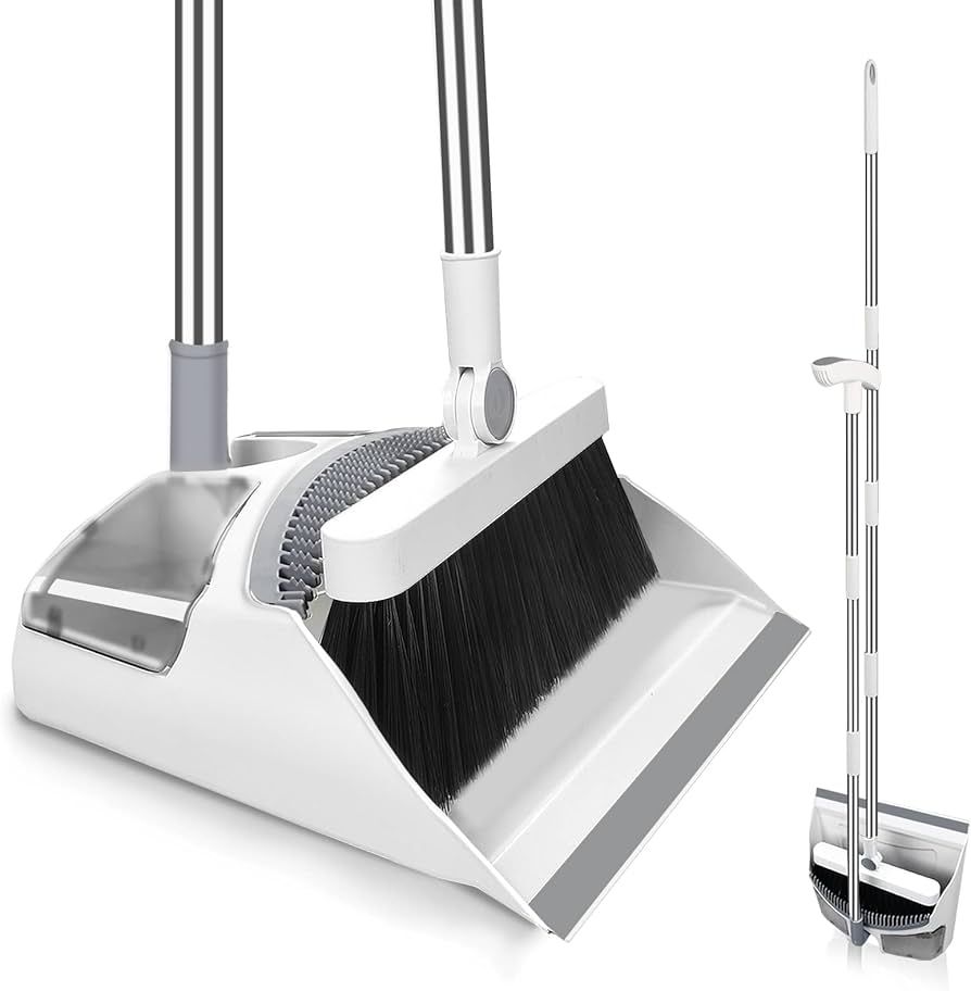 Hibaby Broom with Dustpan Combo Set, 54" Long Handle Broom and Dustpan Set for Home Lightweight, ... | Amazon (US)