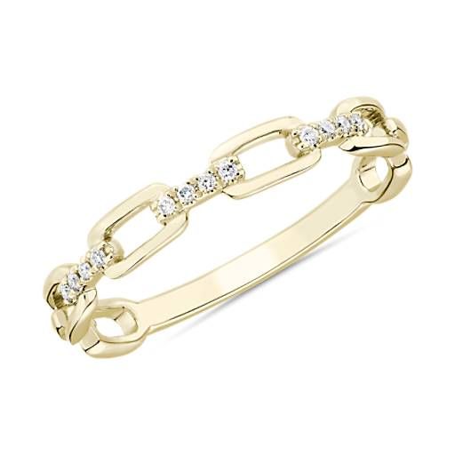 Diamond Link Fashion Ring in 14k Yellow Gold | Blue Nile | Blue Nile