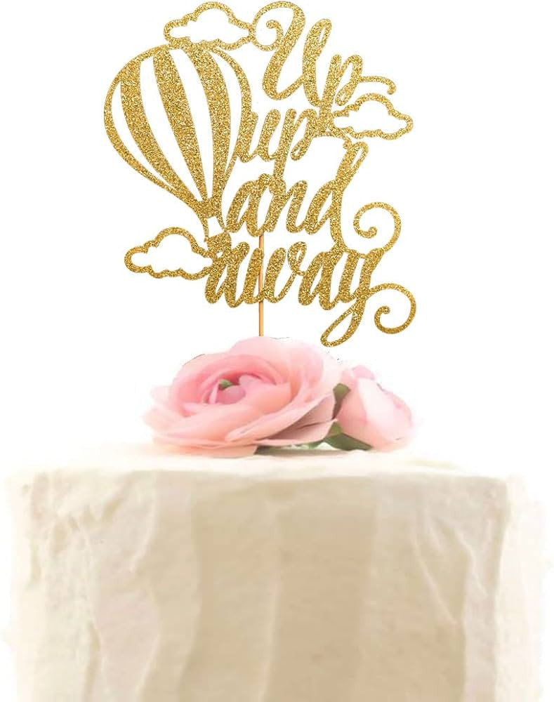 Up Up and Away Cake Topper, Hot Air Balloon & Clouds Baby Shower Cake Toppers, Graduations Party ... | Amazon (US)