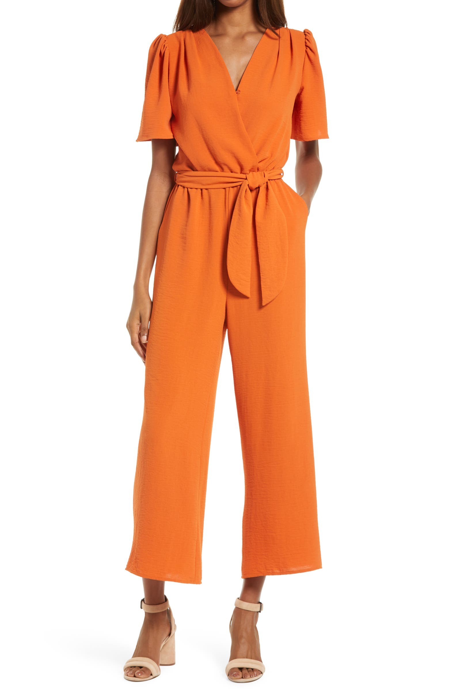 Tie Front Wide Leg Jumpsuit | Nordstrom