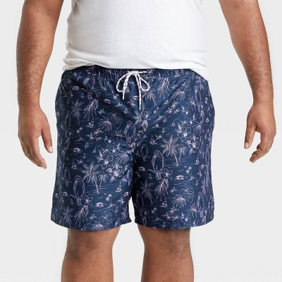 Men's 7" Parrot Scenic Swim Trunks - Goodfellow & Co™ Blue | Target
